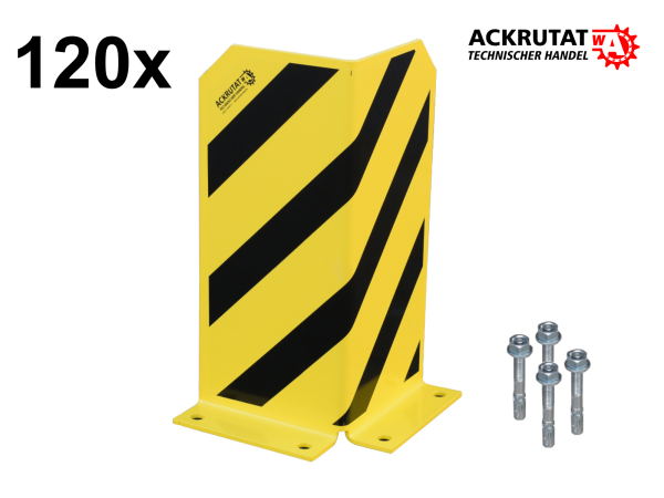 120x Rammschutzecke L-Form Anfahrschutz H 400 mm 90° Palettenregal Eckschutz inkl. 480x Bodenanker-Co