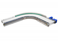 90° Kurvenförderband Stork L3250 B375 Edelstahl Transportstrecke Gliederband 90° Kurvenförderband Stork L3250 B375 Edelstahl Transportstrecke Gliederband