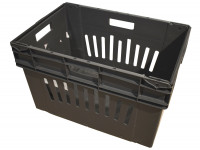 Korb Stapelbehälter Lagerkasten grau stabelbar Korb Stapelbehälter Lagerkasten grau stabelbar