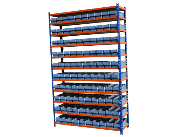 Rapid Racking Fachbodenregal H2.000 Lagerregal + Bito Lagerbehälter RK 4108