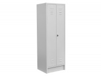 Garderobenschrank 1 Abteil 600x500x1.800 mm Stahl grau lackiert Umkleidespind Garderobenschrank 1 Abteil 600x500x1.800 mm Stahl grau lackiert Umkleidespind
