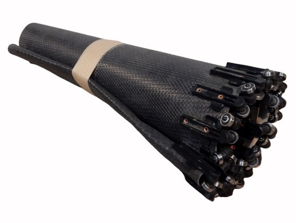  30° Gitternetzfördergurt Förderkurvengurt Gitterstrukturgurt GB 685 mm Rollen 
