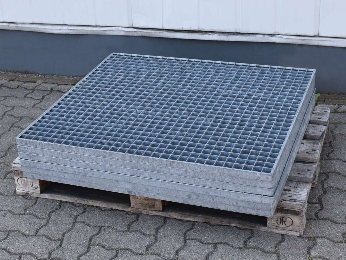 6x Gitterrost 1000 x 900 x 30 mm (BxTxH) Stahlgitter verzinkt Normrost