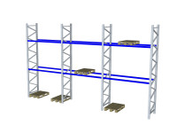 Metalsistem Palettenregal Länge 9.520 mm 3 Felder 2 Ebenen Lichte Weite 3.000 mm Metalsistem Palettenregal Länge 9.520 mm 3 Felder 2 Ebenen Lichte Weite 3.000 mm