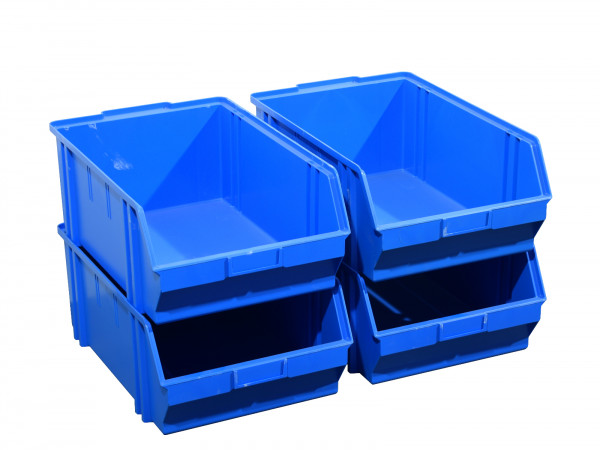 4er Set Sichtlagerkisten Polystrol Stapelkisten Lebensmittelboxen blau 