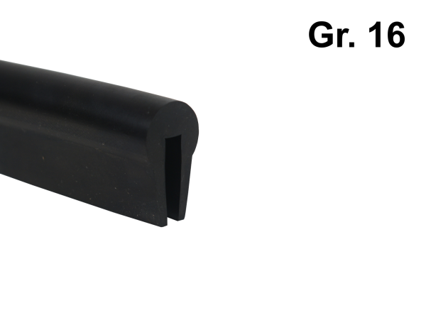 Siebschutzprofil Gr. 16 schwarz Kantenschutz 6x21x27/10 mm Klemmprofil