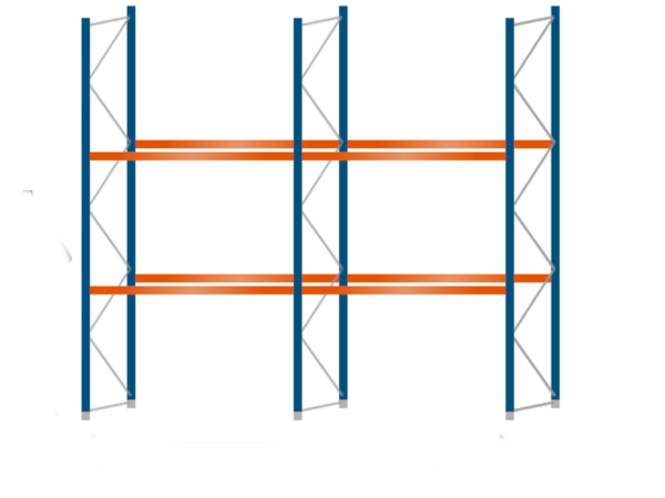 Grundregal Lagerregal Polypal Stahlregal Palettenregal Schwerlastregal Stahl orange lackiert blau lackiert