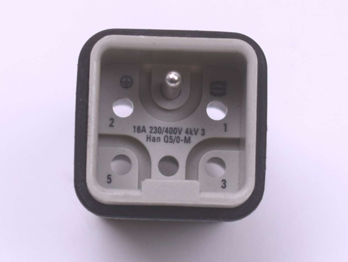 5 Alloggiamenti Connettore Harting Han Q 5/O-F – 16A 230/400V – Nuovi (New Old Stock)