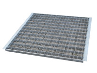 Gitterrostauflage feuerverzinkt Traversenauflage für Tiefe 1.100 mm Stahl Gitterrostauflage feuerverzinkt Traversenauflage für Tiefe 1.100 mm Stahl
