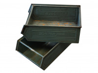 2x Vintage-Retrokiste Schäfer Metallkiste Ladendekoration Shabby-Dekokiste   2x Vintage-Retrokiste Schäfer Metallkiste Ladendekoration Shabby-Dekokiste