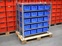 2x Schulte Fachbodenregal mit Bito Lagerkisten 2x Schulte Fachbodenregal mit Bito Lagerkisten