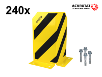 240x Rammschutzecke Anfahrschutz H300 mm Eckschutz L-Form Schutzwinkel inkl. 960x Bodenanker 240x Rammschutzecke Anfahrschutz H300 mm Eckschutz L-Form Schutzwinkel inkl. 960x Bodenanker