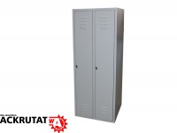 Spind Garderobenschrank 1700x630x500 mm (HxBxT), 2 Abteile, Schloss, grau, Stahlblech, Hutablage Spind Garderobenschrank 1700x630x500 mm (HxBxT), 2 Abteile, Schloss, grau, Stahlblech, Hutablage