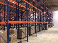 Industrieregal Lagerregal Stow Pal Rack Hochregal Stahl blau orange lackiert Industrieregal Lagerregal Stow Pal Rack Hochregal Stahl blau orange lackiert