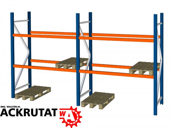 Palettenregal Dexion P90 B 5,7 m H 2,5 m Schwerlastregal Regal 3000 kg Fachlast 