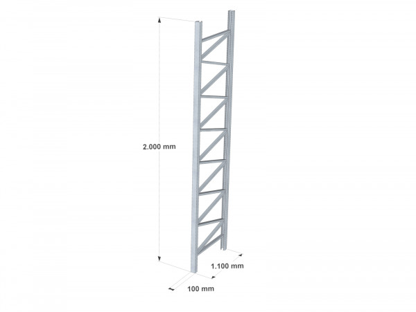 Arestant Ersatzrahmen Höhe 2000 mm verzinkt