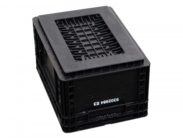 Eurobox Plastique Noir SSI Schäfer MF 3120 - Dimensions 30x20x12 Cm - Boîte De Rangement Empilable - Occasion