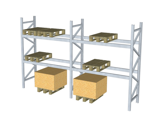 2 Felder Palettenregal schwerlastregal Dexion P 90 Höhe 3500 mm