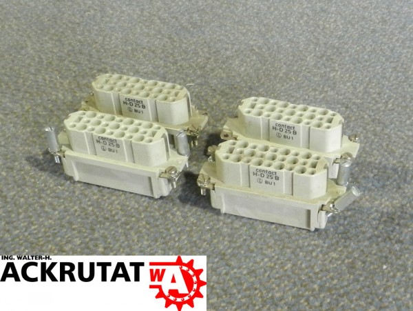 4 Kontakteinsätze Contact H-D 25 B 25 pol. 10A Steckverbinder Industrie