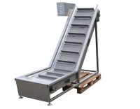 Steigförderband L2820 B495 Edelstahl-Engspiralgliederband Förderband Steigförderer Steigförderband L2820 B495 Edelstahl-Engspiralgliederband Förderband Steigförderer