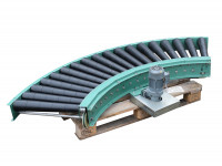 90° Rollenbahnkurve angetrieben Förderbreite 500 mm Förderkurve Stückgutförderer 90° Rollenbahnkurve angetrieben Förderbreite 500 mm Förderkurve Stückgutförderer