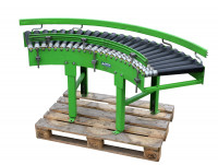 90° Rollenbahnkurve Budde Schwerkraftbahn Förderbreite 500 mm Kurvenrollenbahn 90° Rollenbahnkurve Budde Schwerkraftbahn Förderbreite 500 mm Kurvenrollenbahn